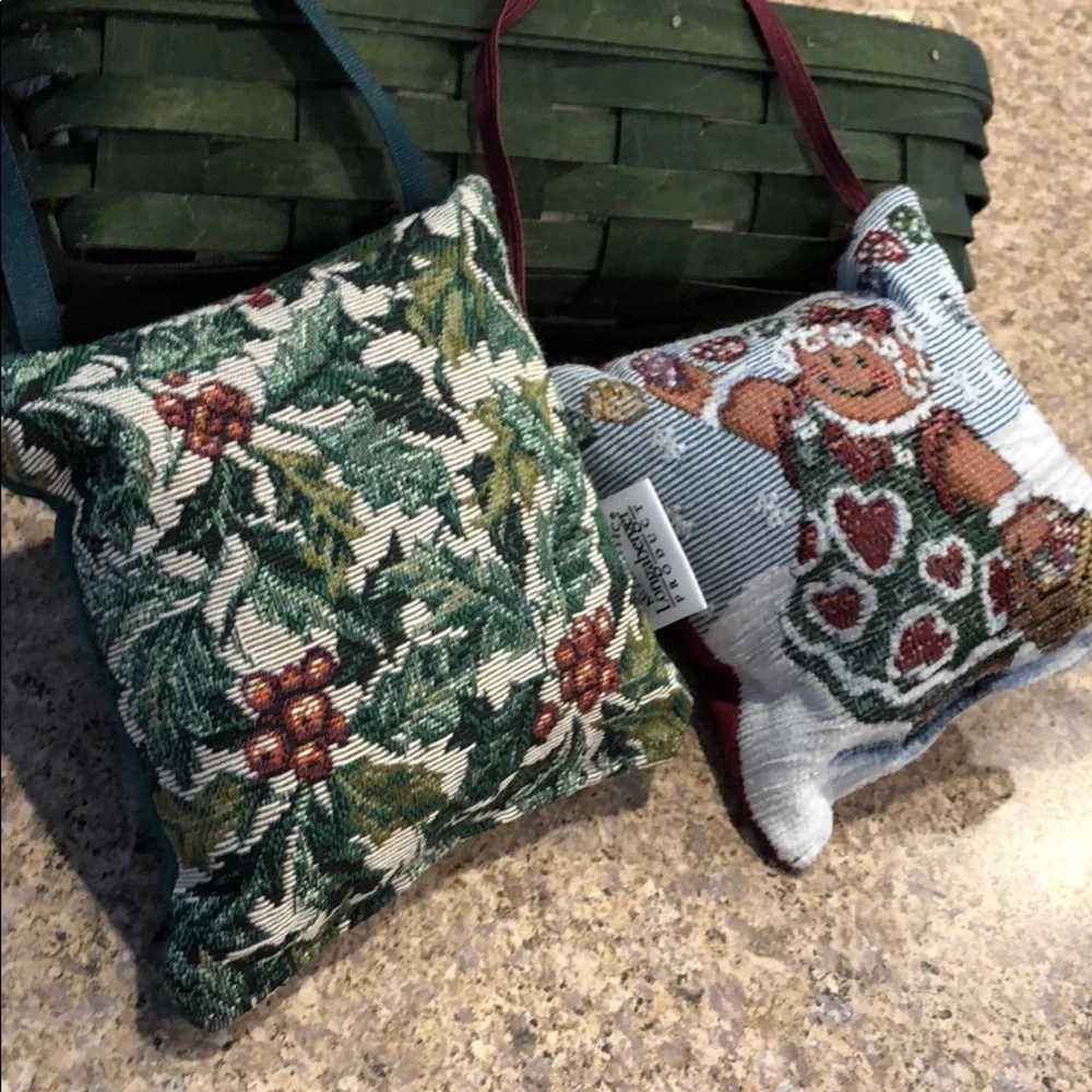 2 Longaberger Door Knob Holiday Decor Pillows